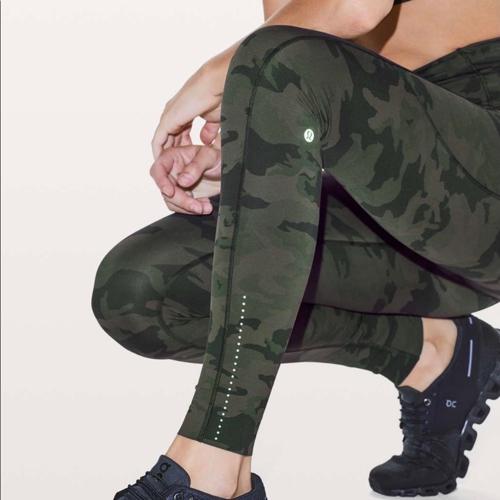 Lululemon Fast & Free Incognito Camo Gator Green 4